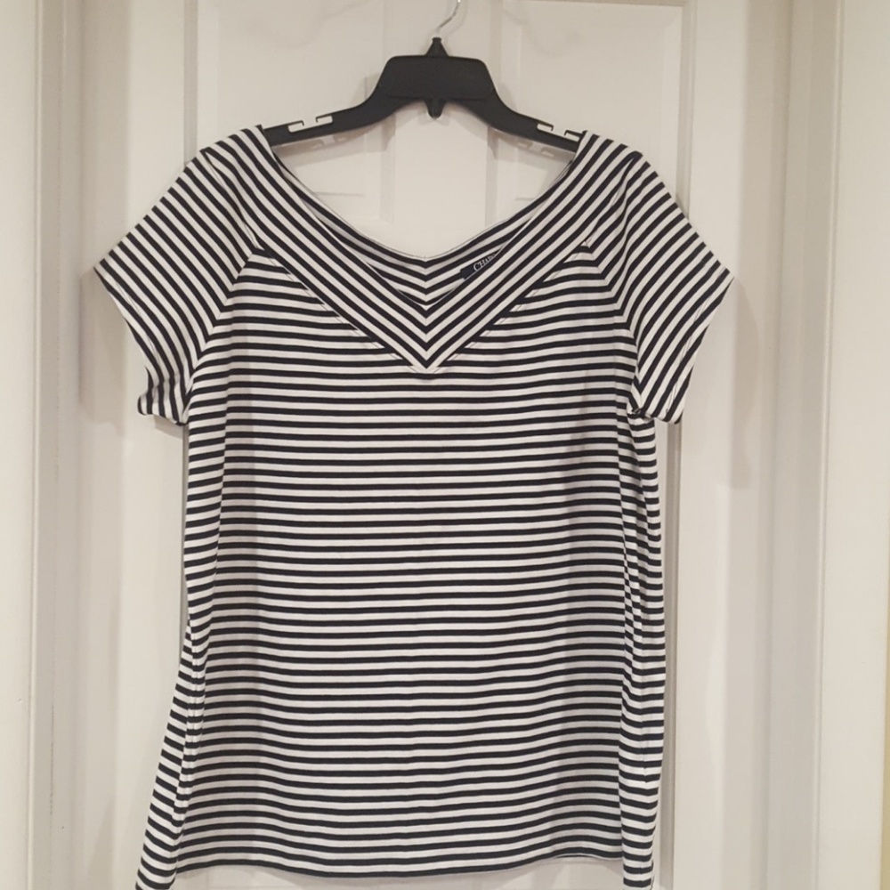Chaps as blk and white stripes 2X top